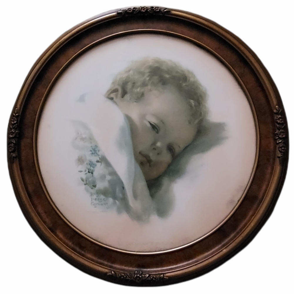 Bessie Pease Gutmann Round Framed Print VGUC
